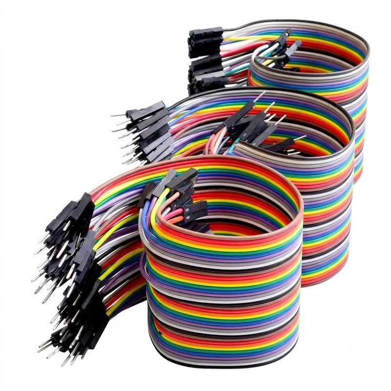 Premium Female to Female Jumper Wires (20cm) – 40 Pin Rainbow Ribbon Cable for Arduino & Electronics | Electrive Store